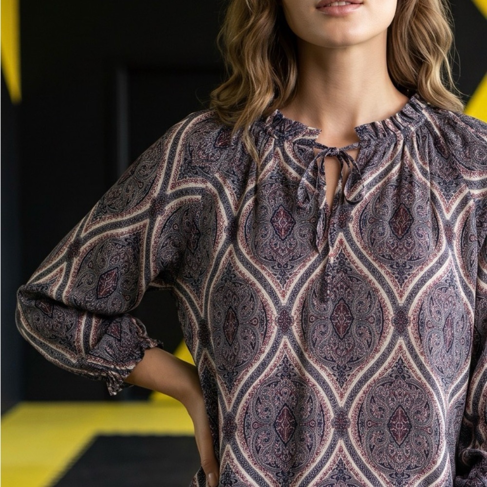 Loft women’s blouse size small. mid sleeve, V-neck